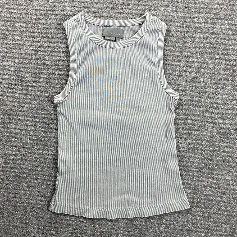 Anthropologie Tank Top‎ Womens Small Gray Casual Pullover Knit Cotton